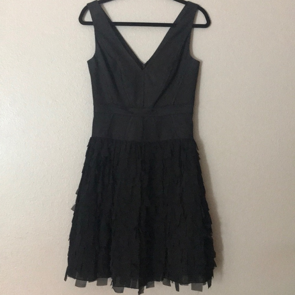 Gorgeous black fringe Aidan Mattox dress